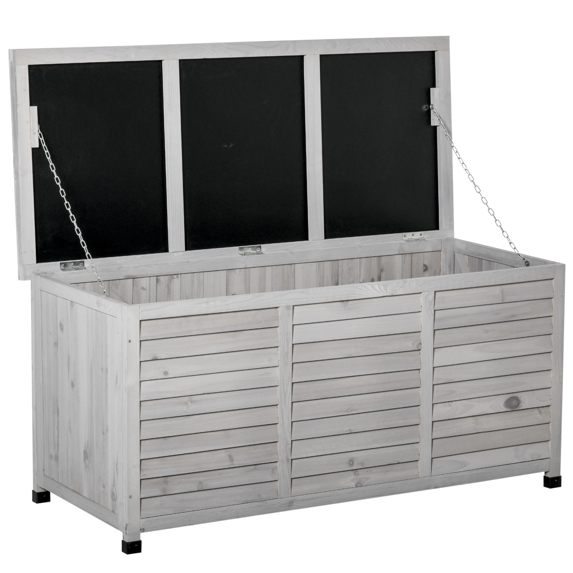 AUSSEN-AUFBEWAHRUNGSBOX, Zedernholz, grau - Grau, Holz (56/60/127cm) - Vallsero