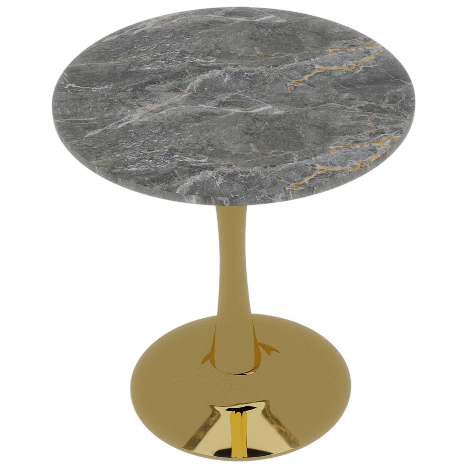 BARTISCH Ø70/75 cm mit Marmorplatte DE-39984 Gold - Goldfarben, Metall (70/70/72cm) - ComfortXL
