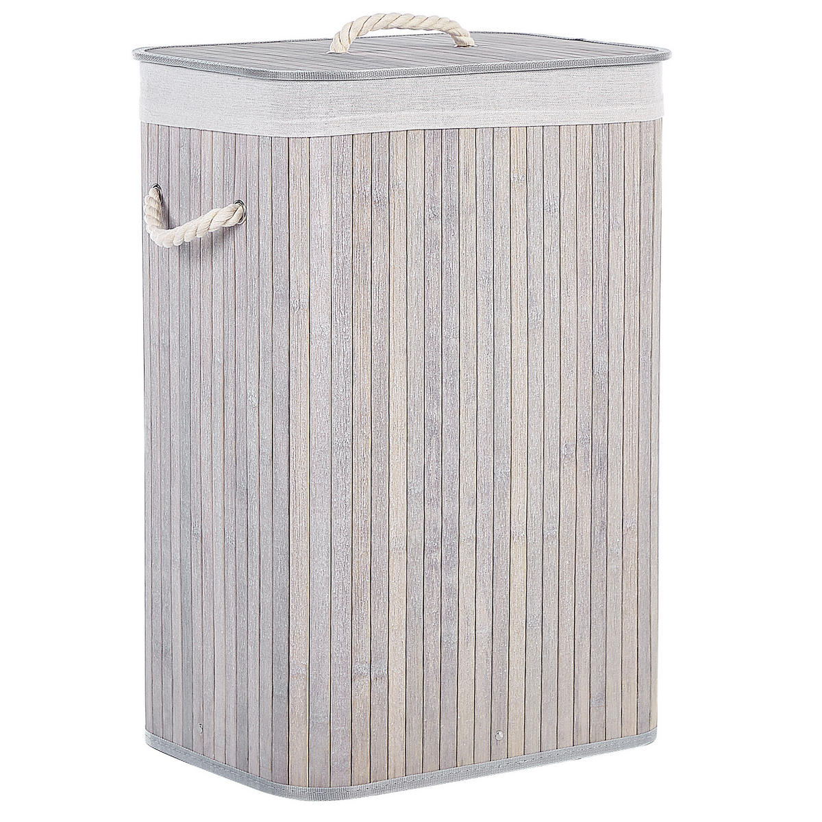 KORB Grau Komari - Weiß/Grau, Holz (40/60/30cm) - Beliani