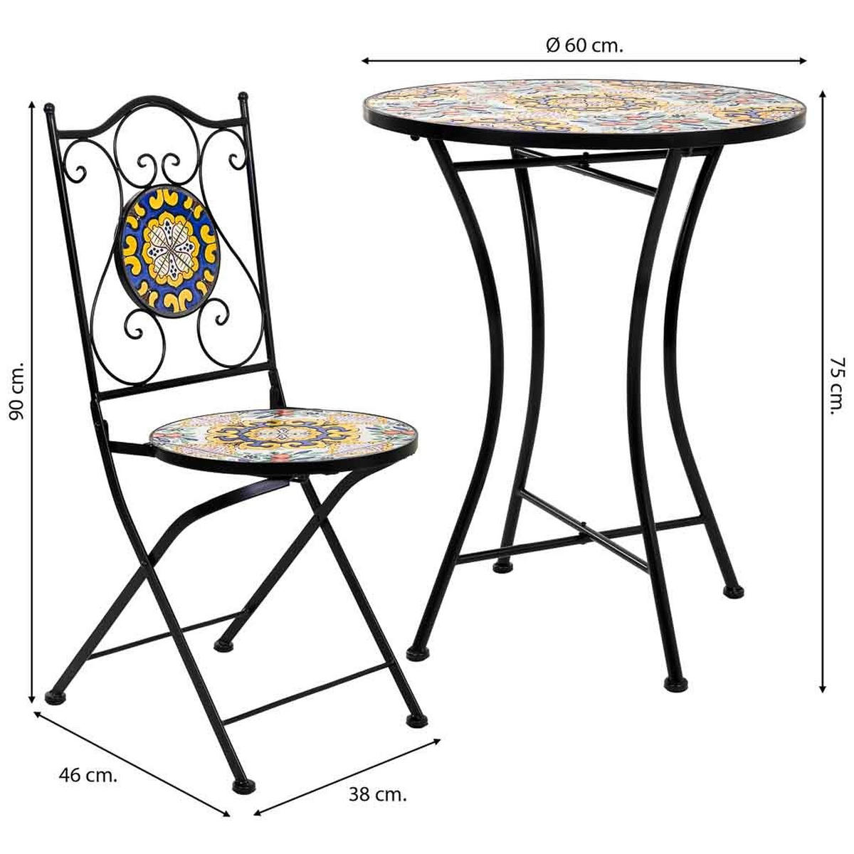 BALKONSET, schwarz, 3-tlg. - Schwarz, Metall - Wanderlust