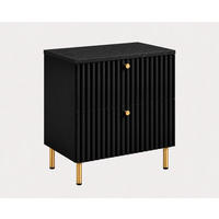 BADEZIMMERSCHRANK: Schwarz / Platte Marmor Black Royal / Griffe Gold / Beine Gold, 60 x 44,4 x 73,6 cm - Goldfarben/Schwarz, Holzwerkstoff (60/73.6/44.4cm) - 3XE LIVING