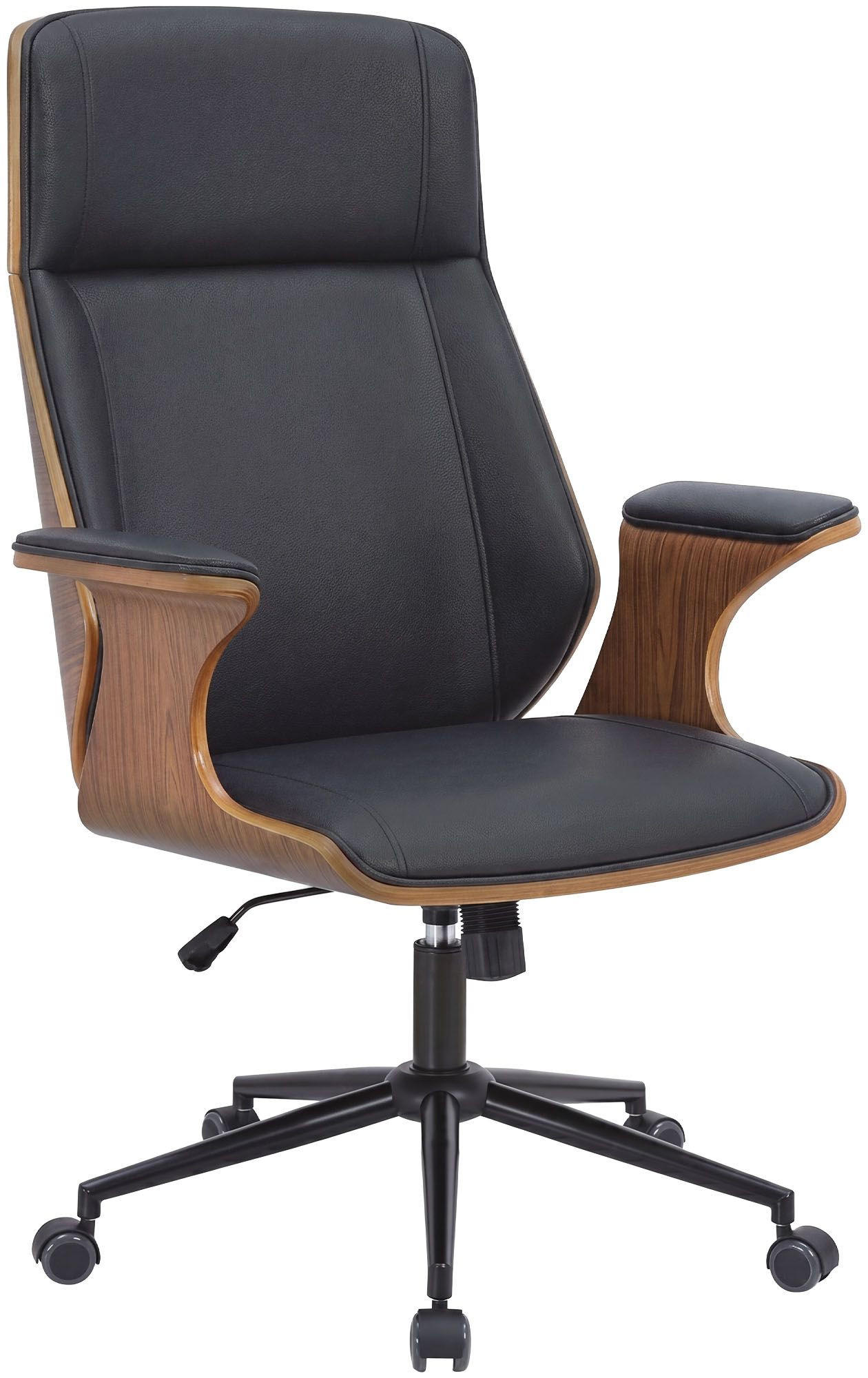 DREHSTUHL Metall Walnuss/Schwarz - Walnussfarben/Schwarz, Textil/Metall (73/112/67cm) - CLP