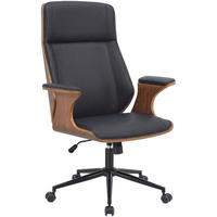 DREHSTUHL Metall Walnuss/Schwarz - Walnussfarben/Schwarz, Textil/Metall (73/112/67cm) - CLP
