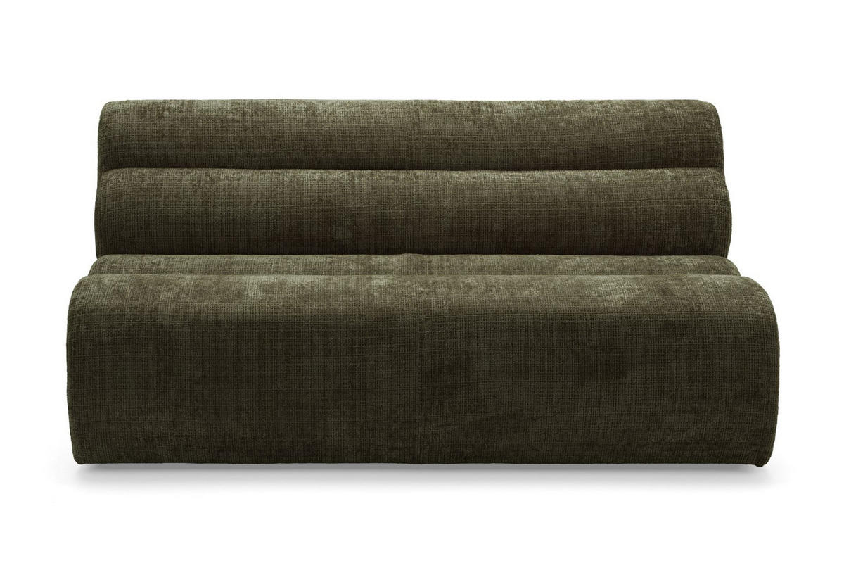 5-SITZER modulares Ecksofa VEER SET 2 Links, 379 x 175 cm, Chenille Webstoff Grün - Schwarz/Grün, Holz/Kunststoff (379/175cm) - Muffo