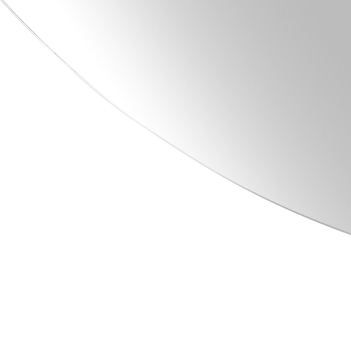 BADSPIEGEL mit LED-Beleuchtung halbrund 50/100 cm Loue - Silberfarben, Glas (50/100/4cm) - Beliani