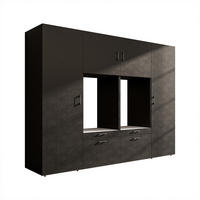 WASCHMASCHINENSCHRANK Serie 2 254cm Breit, 205cm Hoch - Schwarz, Holzwerkstoff (254/205/67cm)