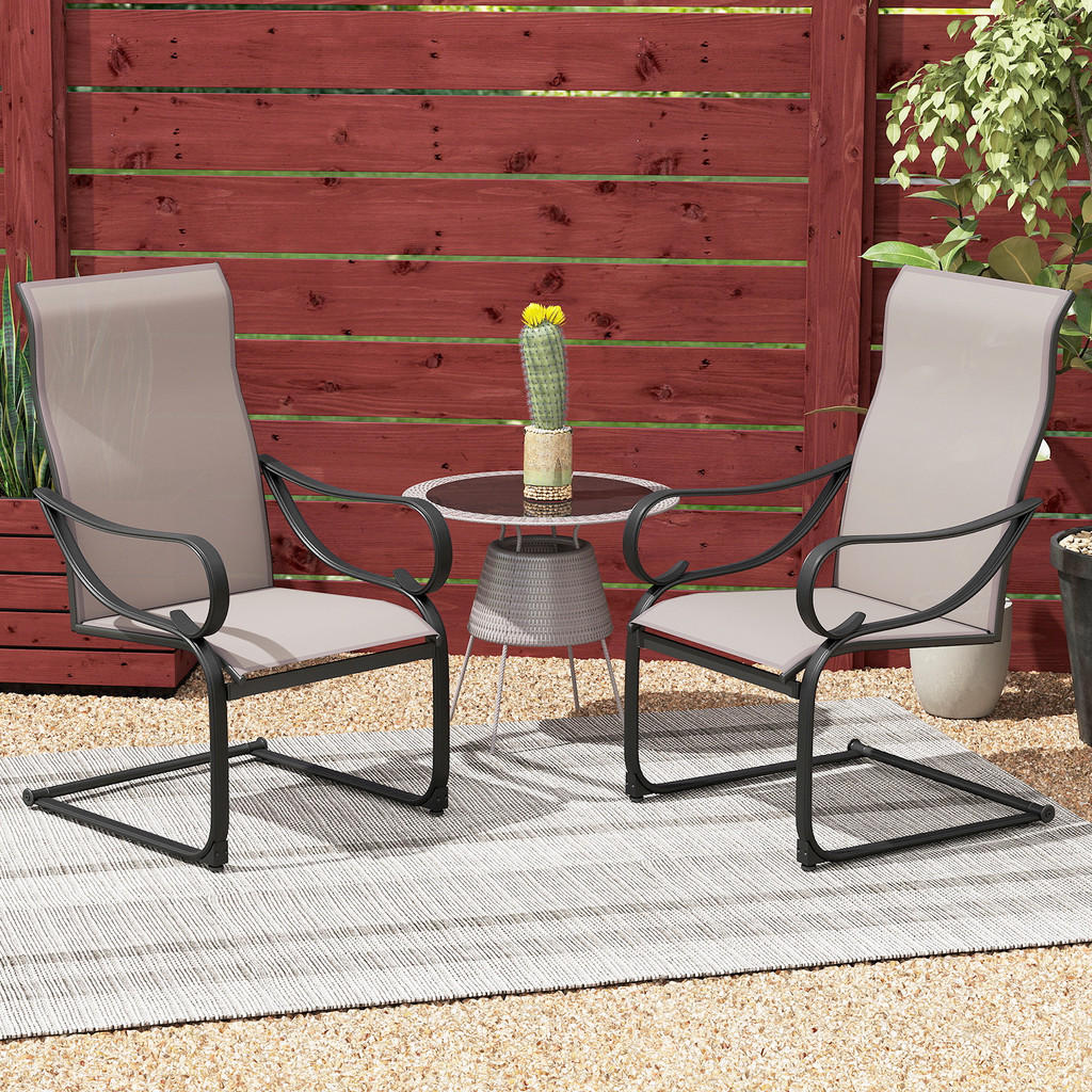 Thumbnail - Costway Terrassenstuhl, Grau, Metall, 62x108x69 cm, Gartenmöbel, Gartenstühle, Gartenstühle