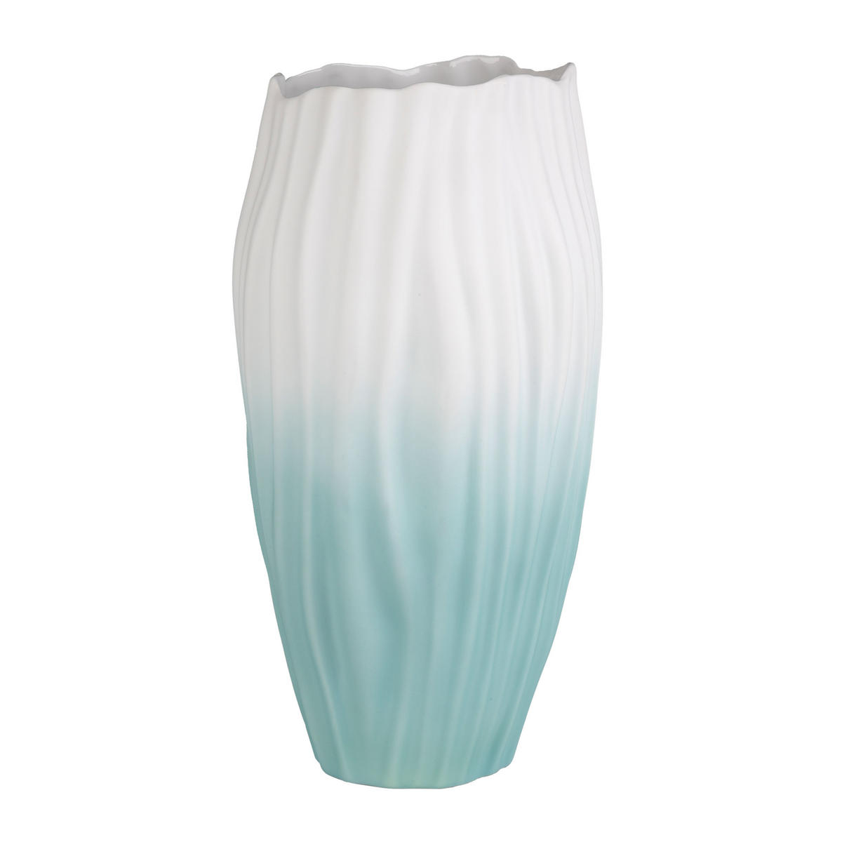 VASE Spirulina, Biskuit-Porzellan, türkis, 40 cm - Grün, Keramik (40cm) - Goebel