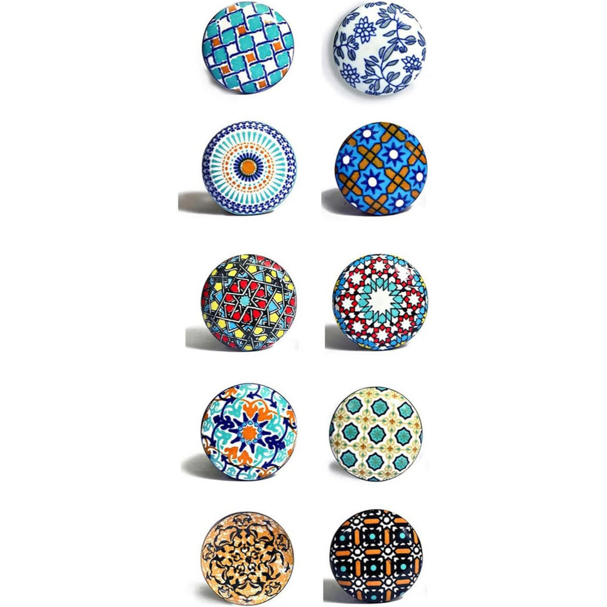 KERAMIKKNÖPFEN Set mit 10 in verschiedenen Farben und Formen 40 mm Durchmesser - Multicolor, Keramik (4/4/6.9cm) - Nacnic