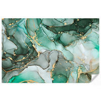 TAPETE - Gold - Marmor - Grün - Luxus - Marmoroptik - Grau - 400x260 cm - Grün, Papier (400/260cm) - OnlyWow