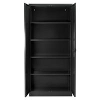 STAHLSCHRANK Bee mit 6 lackierten Fachböden 195x92x60 cm Korpusfarbe Schwarz Frontfarbe Schwarz - Schwarz, Metall (92/195/60cm)
