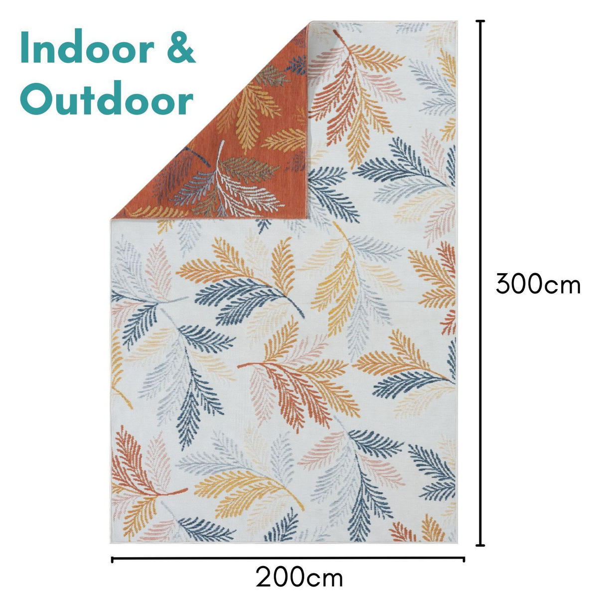 OUTDOORTEPPICH Zuri Rostfarben,Currygelb,Blaugrau 200/300 cm - Rostfarben, Textil (200/300cm) - My-Rug