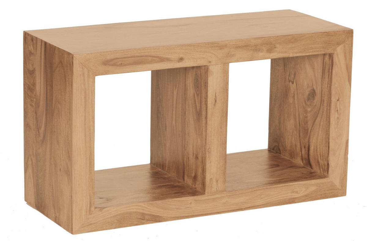 REGAL Massivholz Akazie Rustikal Handgefertigt, Beige 50x35x88 cm - Beige, Holz (50/88/35cm) - KADIMA DESIGN