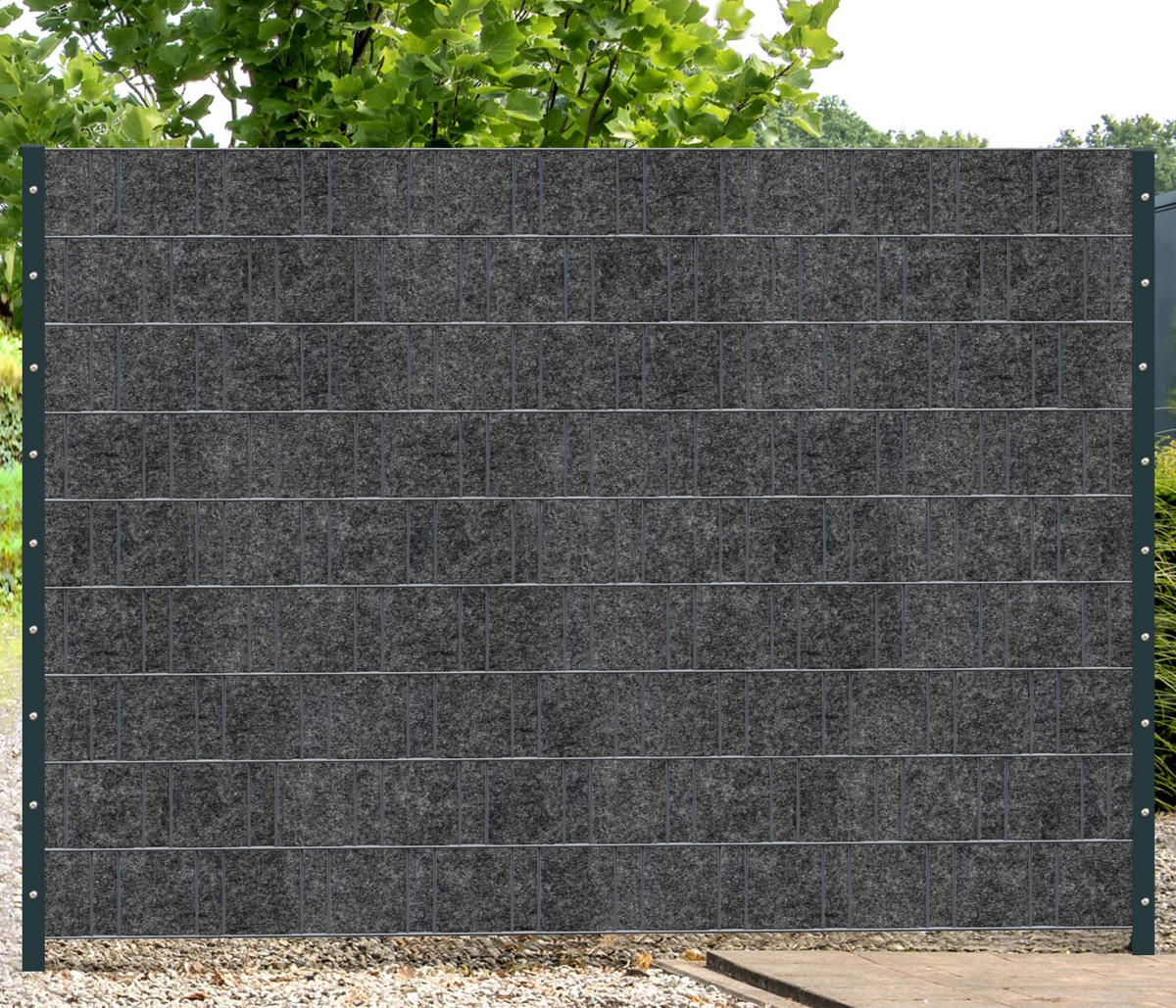 SICHTSCHUTZSTREIFEN Design Vlies für Doppelstabmatten Anthrazit 35m - Anthrazit, Kunststoff (3500/19cm) - ZAUN|ZU