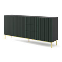 SIDEBOARD SCHWARZ - Goldfarben/Schwarz, Holzwerkstoff (200/87/42cm) - FURNLUX