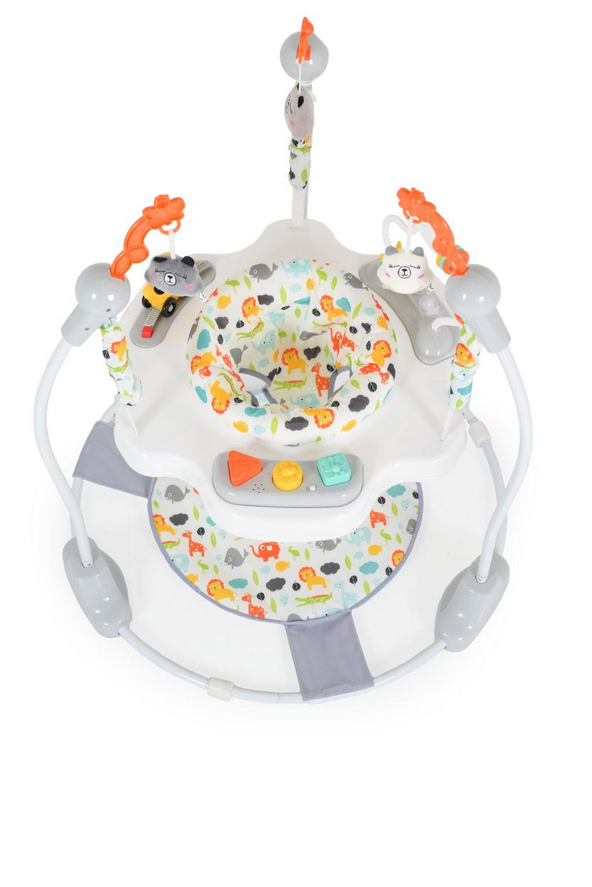 LAUFLERNHILFE Hopser Magic fun grau Spielcenter, Musik, Licht, höhenverstellbar, Sitz drehbar - Grau, Kunststoff (81/87/81cm) - Moni