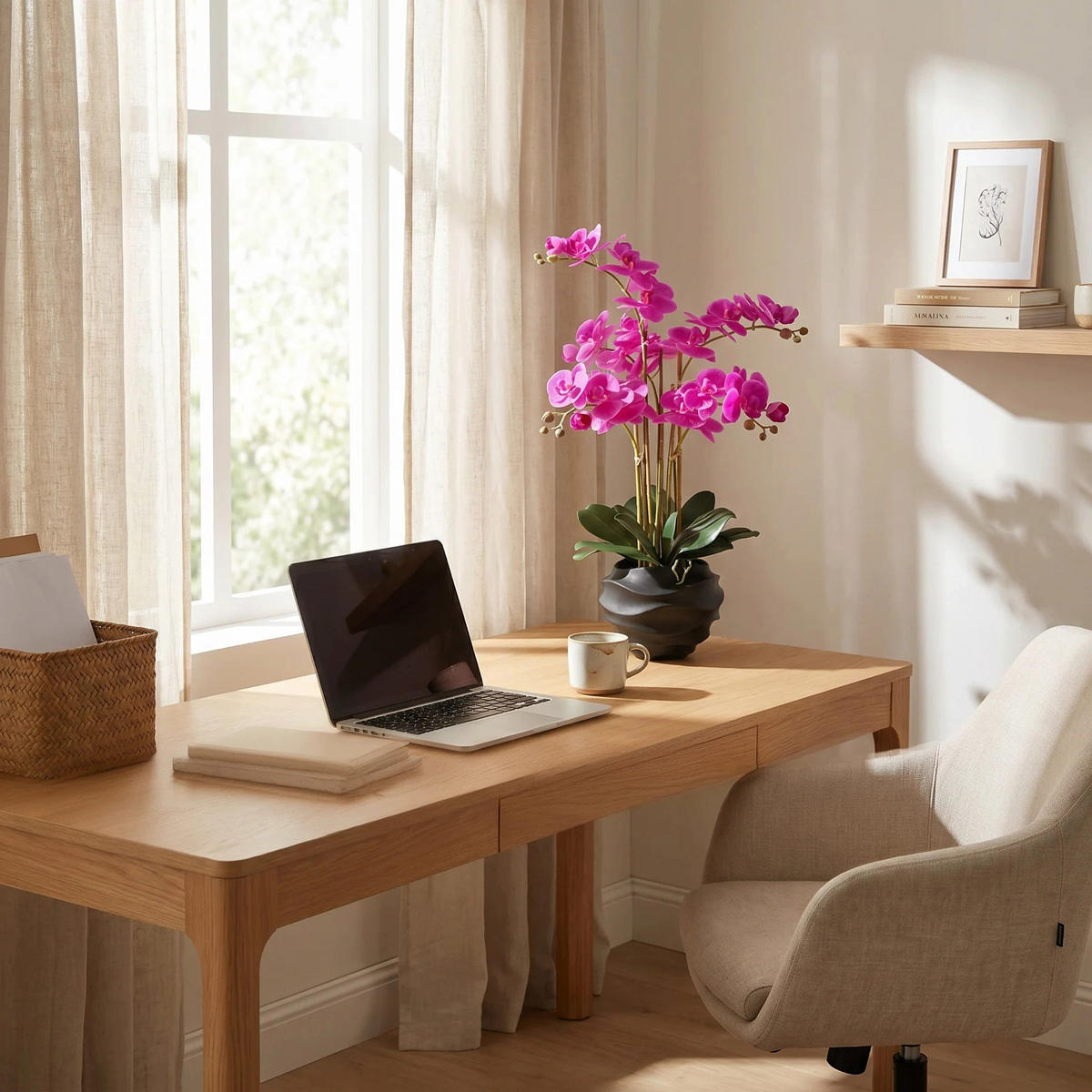 KUNSTBLUME Künstliche Orchidee - Li 67 cm - Lila, Kunststoff (66cm) - aplanta
