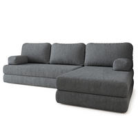 ROHOVÁ SEDAČKA LEA modulární Boneless pohovka s funkcí spaní, šedá QUELLE 92 - šedá, textil (270/160cm) - MASSENO