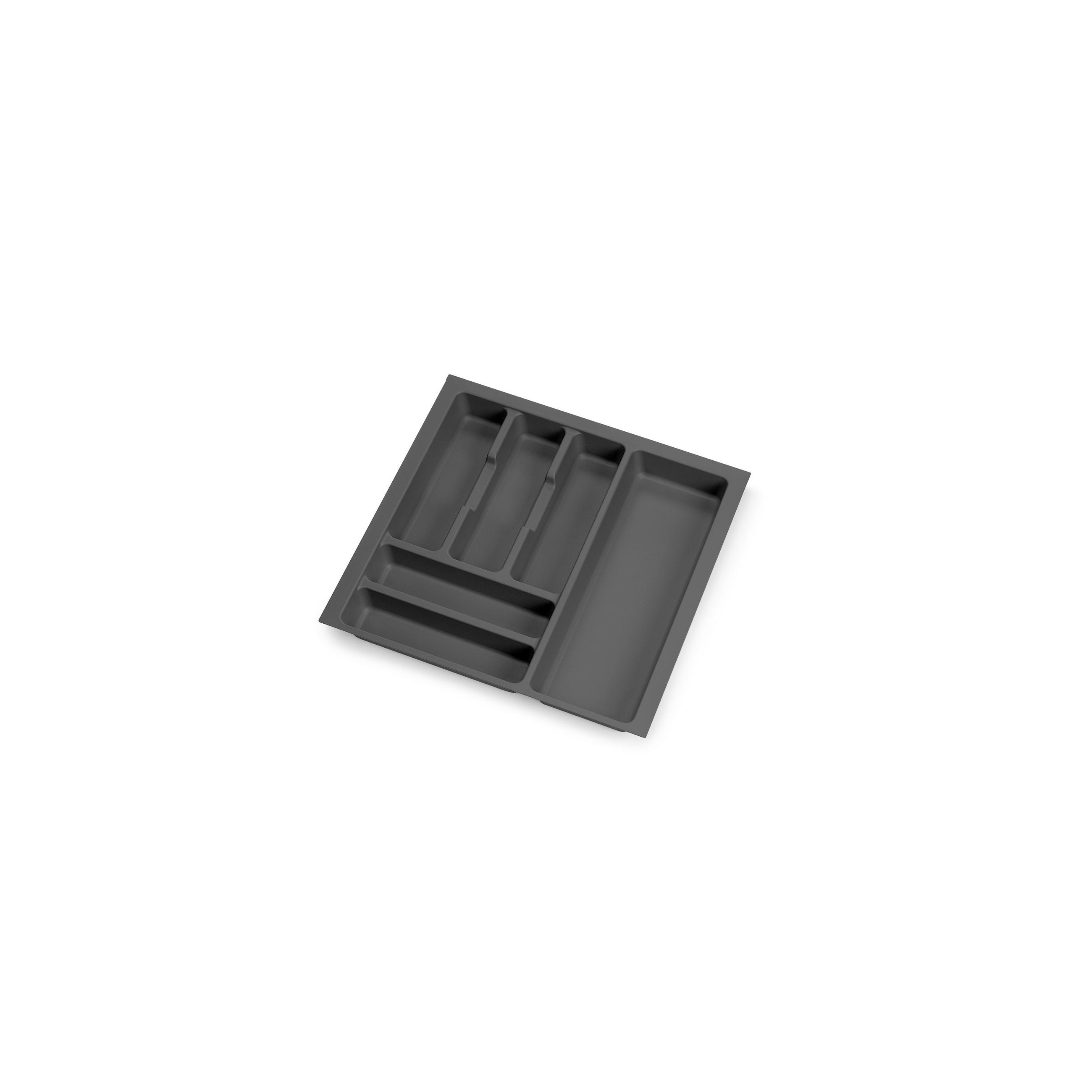 BESTECKEINSATZ Optima Vertex/Concept, Tiefe 500mm, Plattenstärke 16mm, Modul 500mm, Kunststoff, Anthrazitgrau - Anthrazit, Kunststoff (44.5/5/52cm) - EMUCA