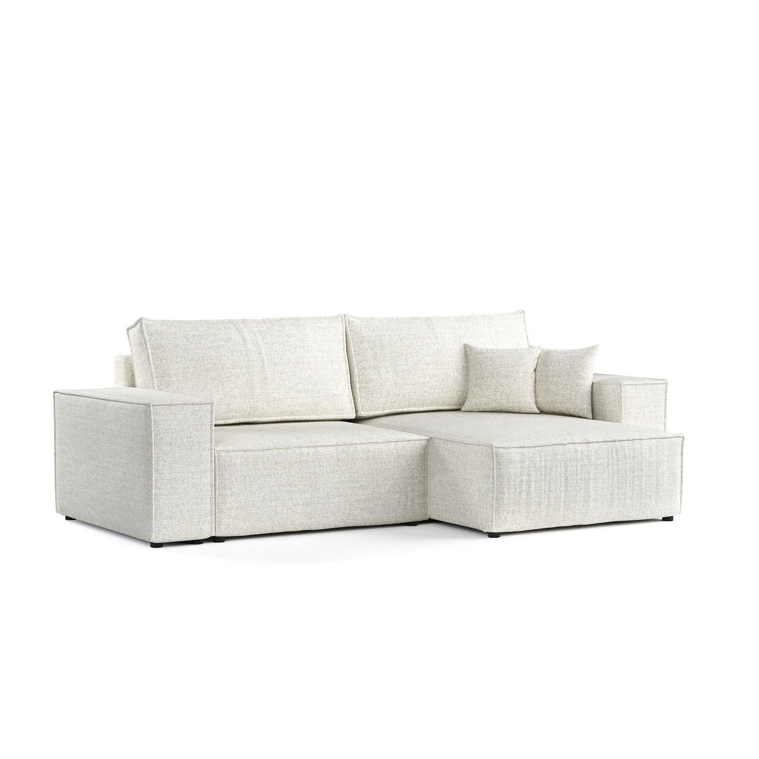 ROHOVÁ SEDAČKA CAVO, textil, Světle béžová - černá/béžová, dřevo/kompozitní dřevo (255/148cm) - AltaBeds