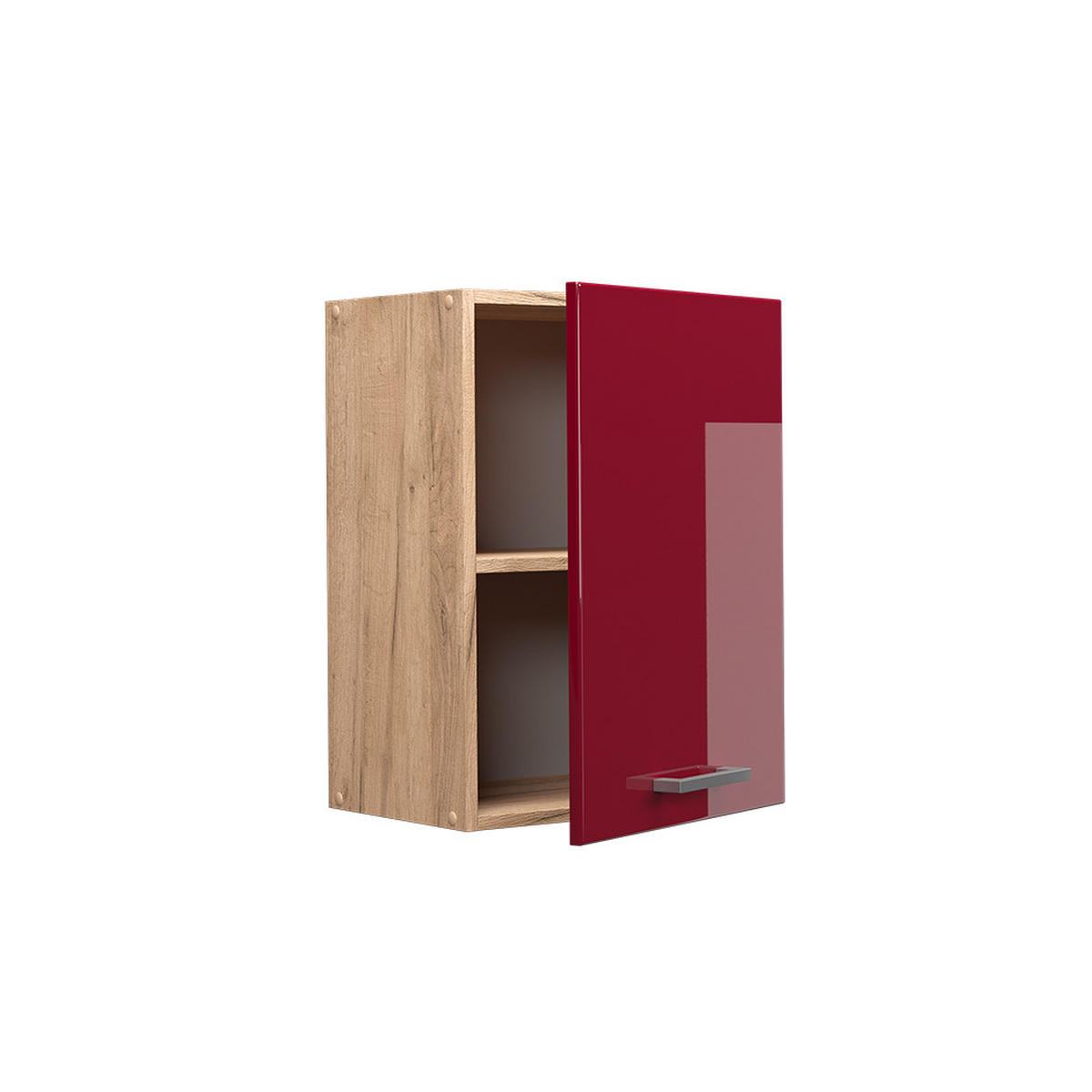 HÄNGESCHRANK R-Line Rot Hochglanz 45 cm - Honigeiche/Bordeaux, Holzwerkstoff (45/60/31cm) - Vicco