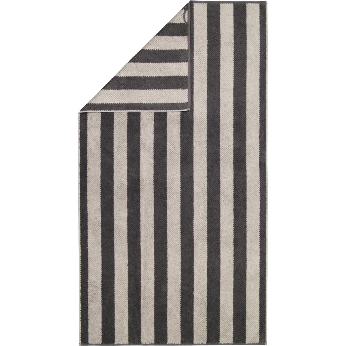 HANDTÜCHER PURE STRIPES 6502 BASALT - 77 - Grau, Textil (80/150cm) - Cawoe
