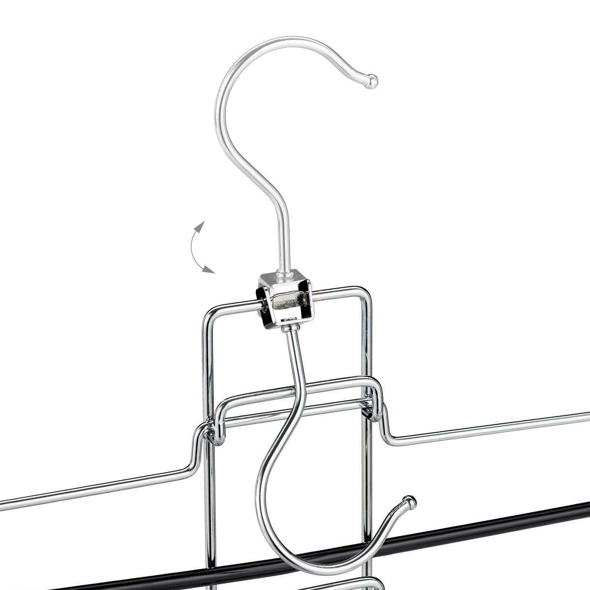 VEČNAMENSKI obešalnik za hlače - srebrne barve, kovina/umetna masa (33.5/52/2cm) - Relaxdays