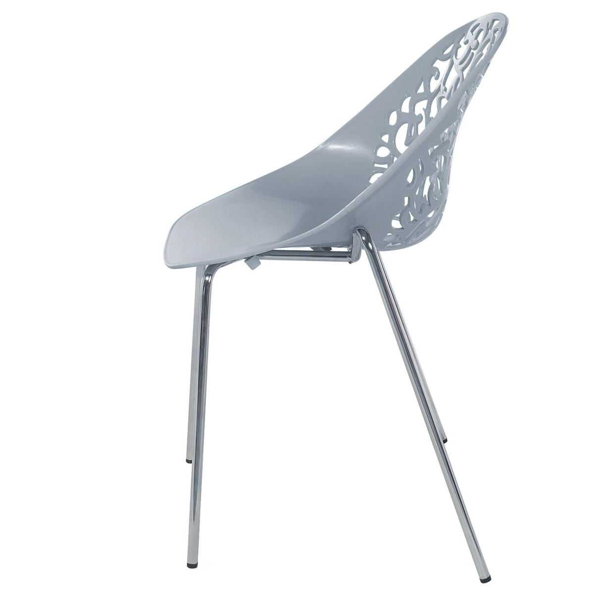 STUHL 4er-Set Kunststoff Grau Mumford - Grau, Kunststoff/Metall (62/80/43cm) - Beliani