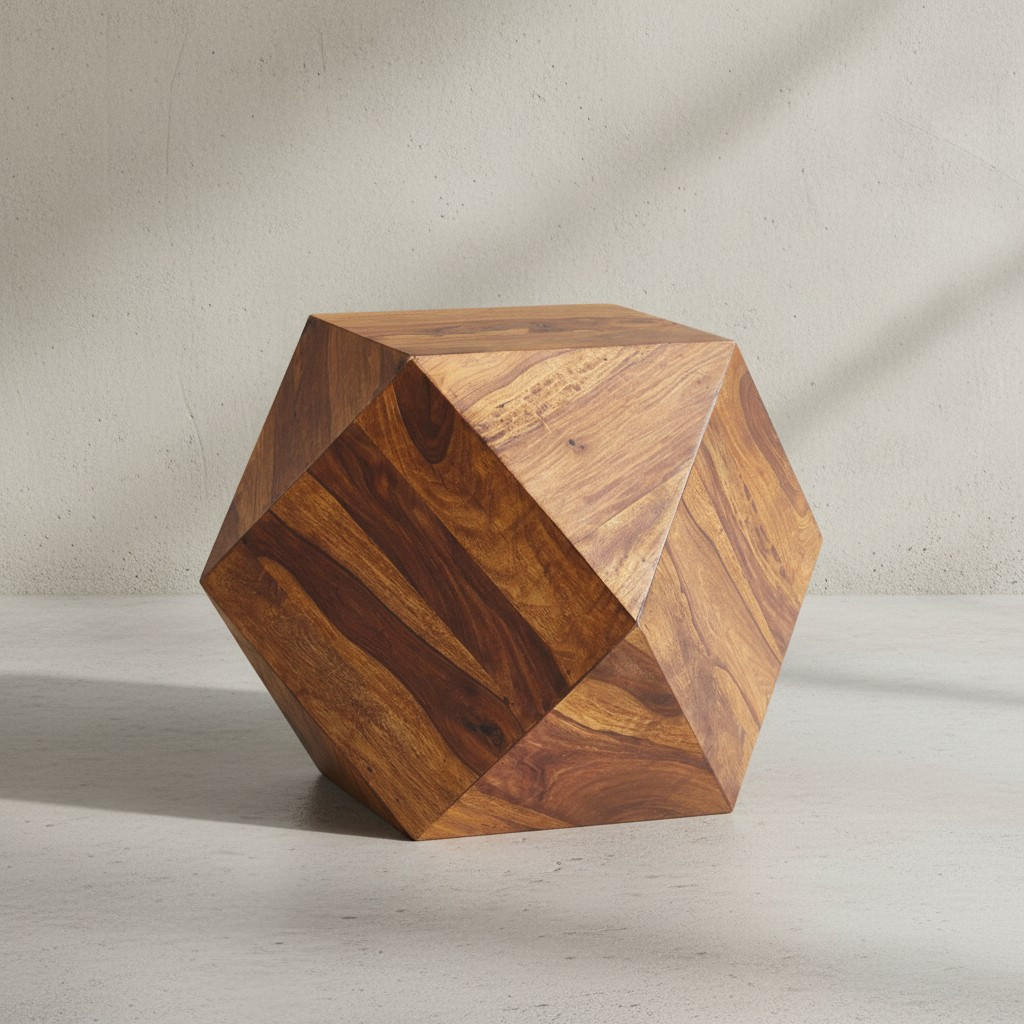 COUCHTISCH aus Sheeshamholz im Diamant-Design, Maße 57x42,5x57 cm, Belastbarkeit 30 kg - Braun, Holz (43/57/57cm) - KADIMA DESIGN
