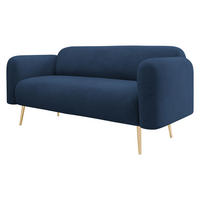 SOFA Nami 2 - Blau/Goldfarben, Holz/Textil (174/75/71cm) - MIRJAN24