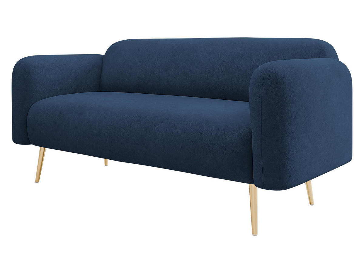 SOFA Nami 2 - Blau/Goldfarben, Holz/Textil (174/75/71cm) - MIRJAN24