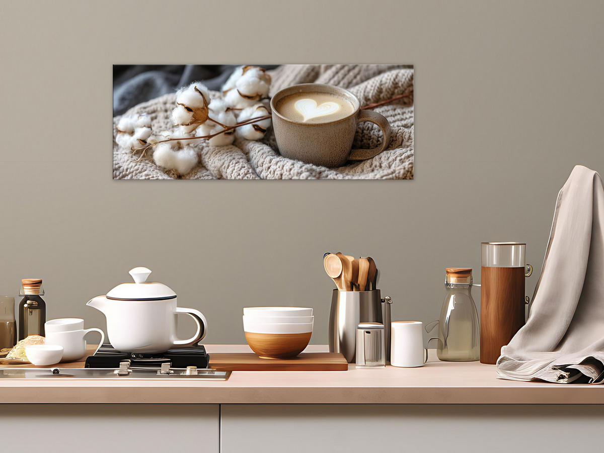 GLASBILD 80x30 cm Küche Kaffee beige - Beige, Glas (80/30cm) - artissimo