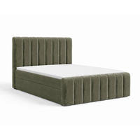 BOXBETT 01 BIS 180 x 200 cm - Vibe - Modernes Polsterbett mit Bettkasten inkl. PU-Schaum-Topper und Federmechanismus - Olivgrün, Holz (180/200cm) - ROYAL24_MARKT