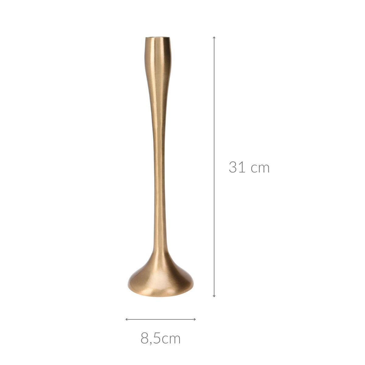 KERZENSTÄNDER Gold 8,5/25,5 cm - Goldfarben, Metall (8.5/31/8.5cm) - Home Styling Collection