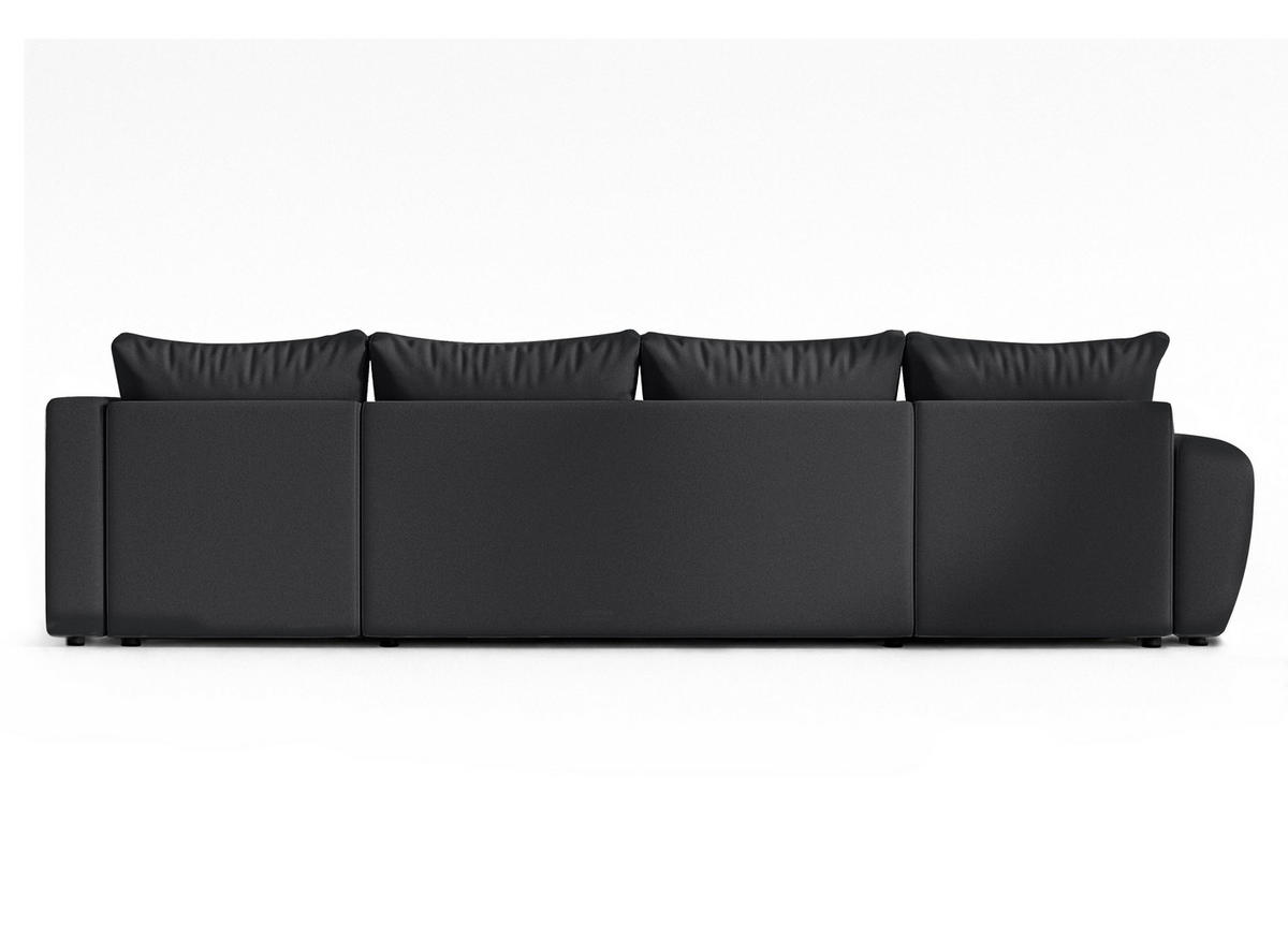WOHNLANDSCHAFT Malatya U Form MAX Schwarz 311/145/80 cm mit Schlaffunktion - Schwarz, Kunststoff/Textil (208/80/303cm) - AX Living