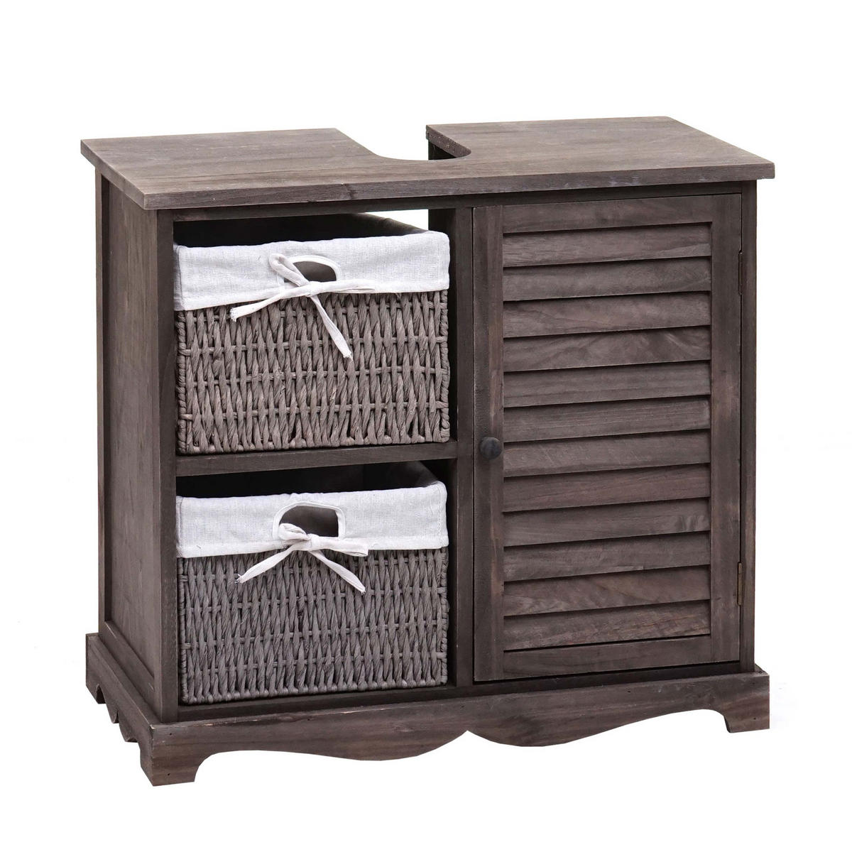 WASCHBECKENUNTERSCHRANK Grau, Braun - Braun/Grau, Holz (65/60/31cm) - MCW