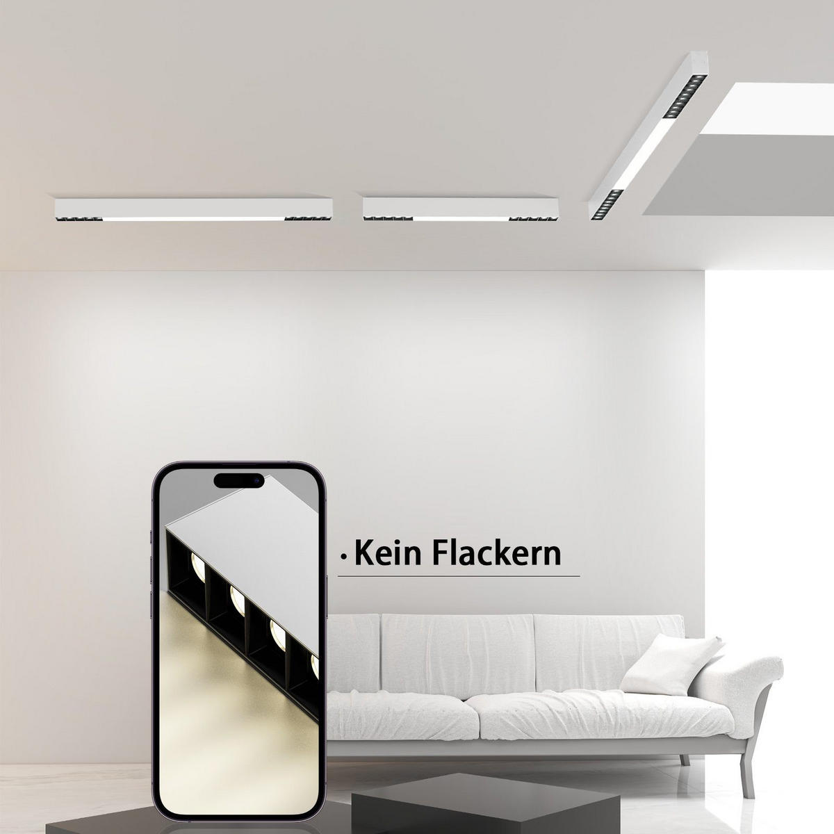 LED-DECKENLEUCHTE Ritter 80/3.5/5.5 cm - Weiß, Metall (80/5.2/3.3cm) - ZMH