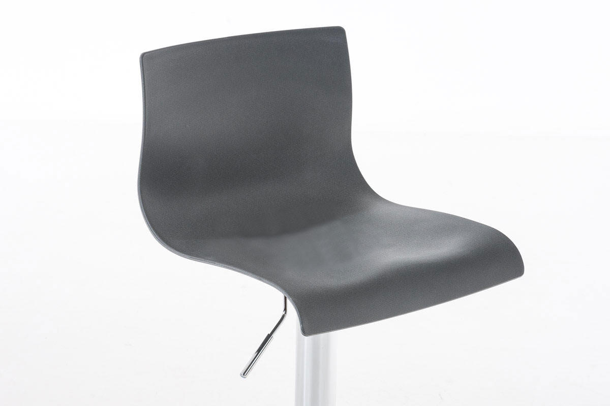 BARHOCKER 2er Set Pesan Kunststoff Grau Silber - Grau, Kunststoff/Metall (39/84/36cm) - DELUKE