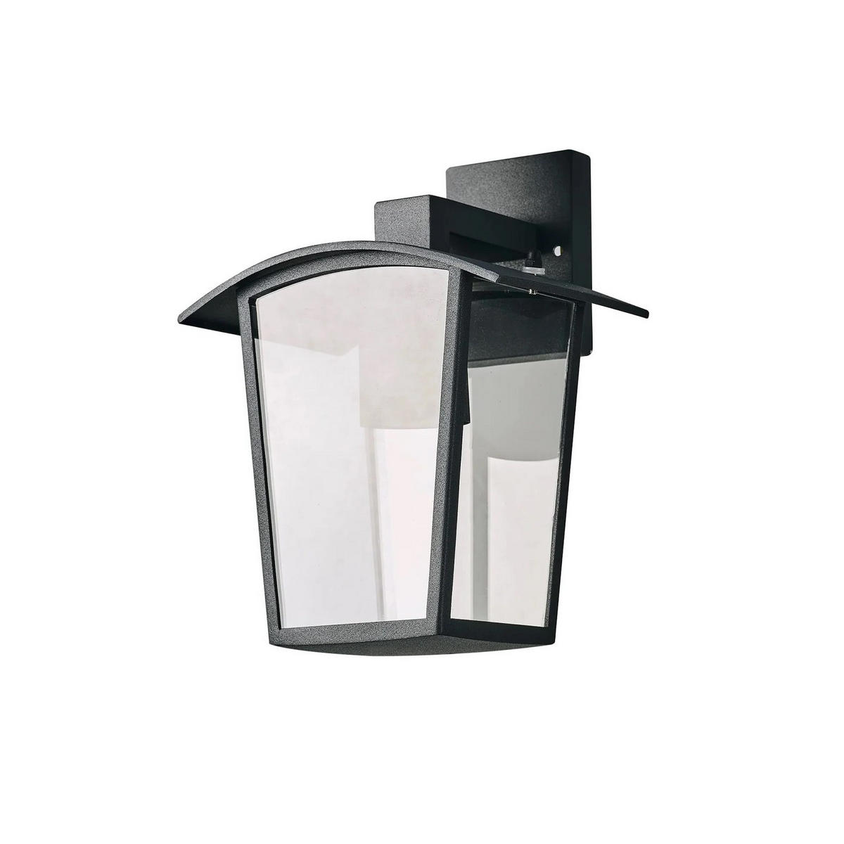 AUSSENWANDLEUCHTEE Schwarz E27 Klar Diffusor IP44 - Schwarz, Metall (17/23/17cm) - CGC Europe