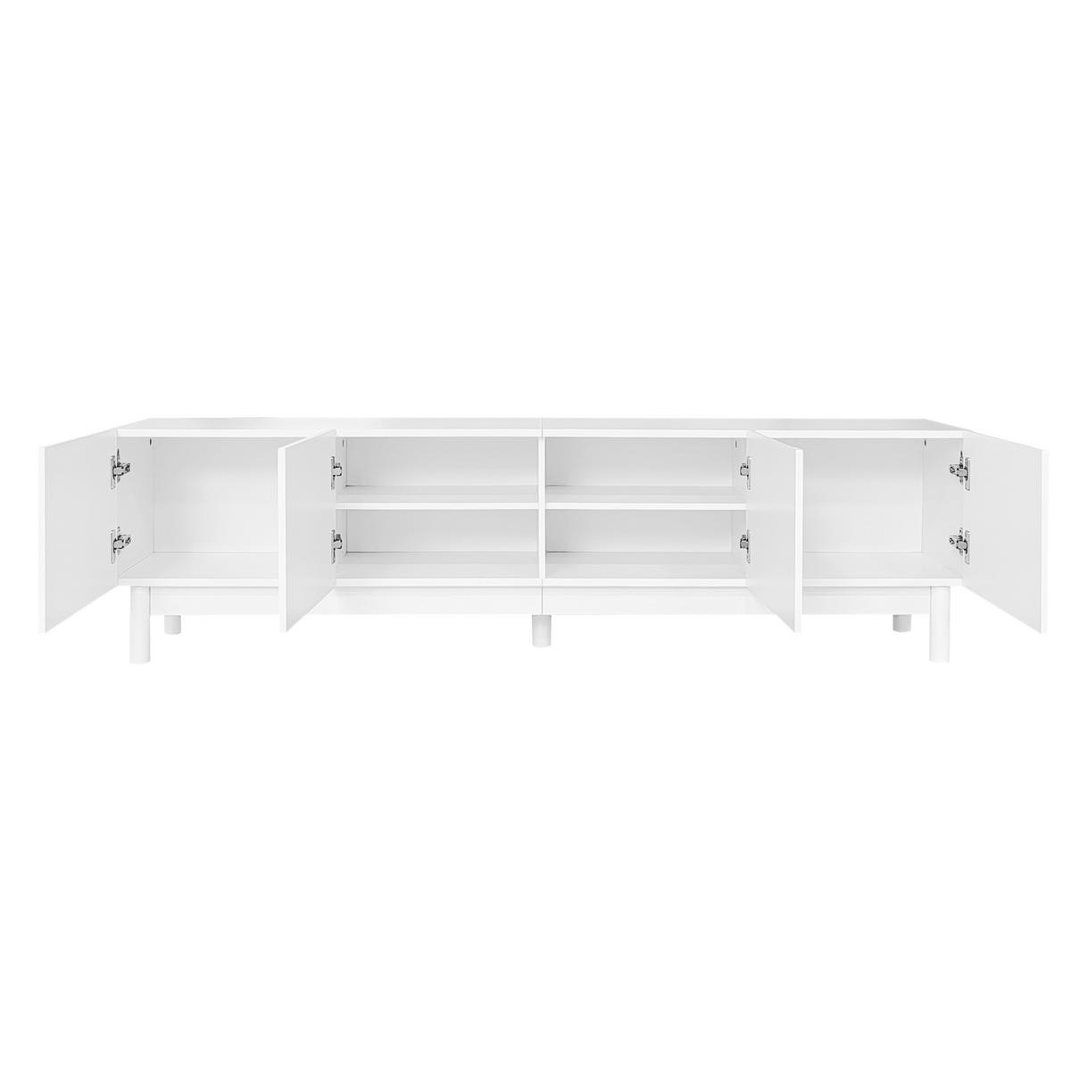 TV-LOWBOARD 169/34/45,5 cm mit 4 Türen und Einlegeböden - Weiß, Holzwerkstoff (169/45.5/35cm) - BEAOK