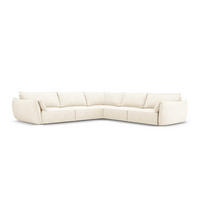 WENDBARES-ECKSOFA Kaelle aus Chenille-Stoff leichtes beige 7 Sitzplätze - Creme, Textil (286/286cm) - Micadoni