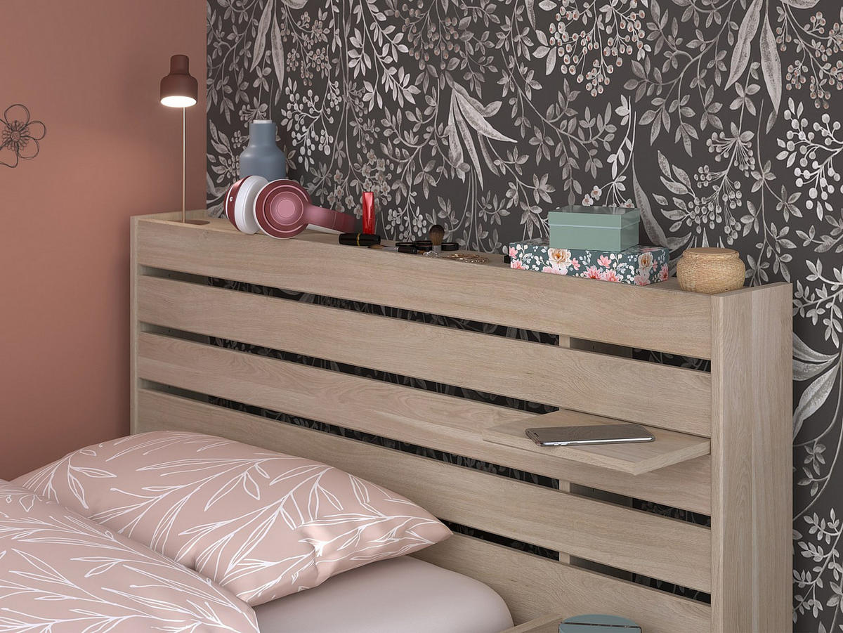 STAURAUMBETT Escale 1 90x200cm Japanische Eiche - Braun, Holz/Holzwerkstoff (90/190cm) - Vente-Unique