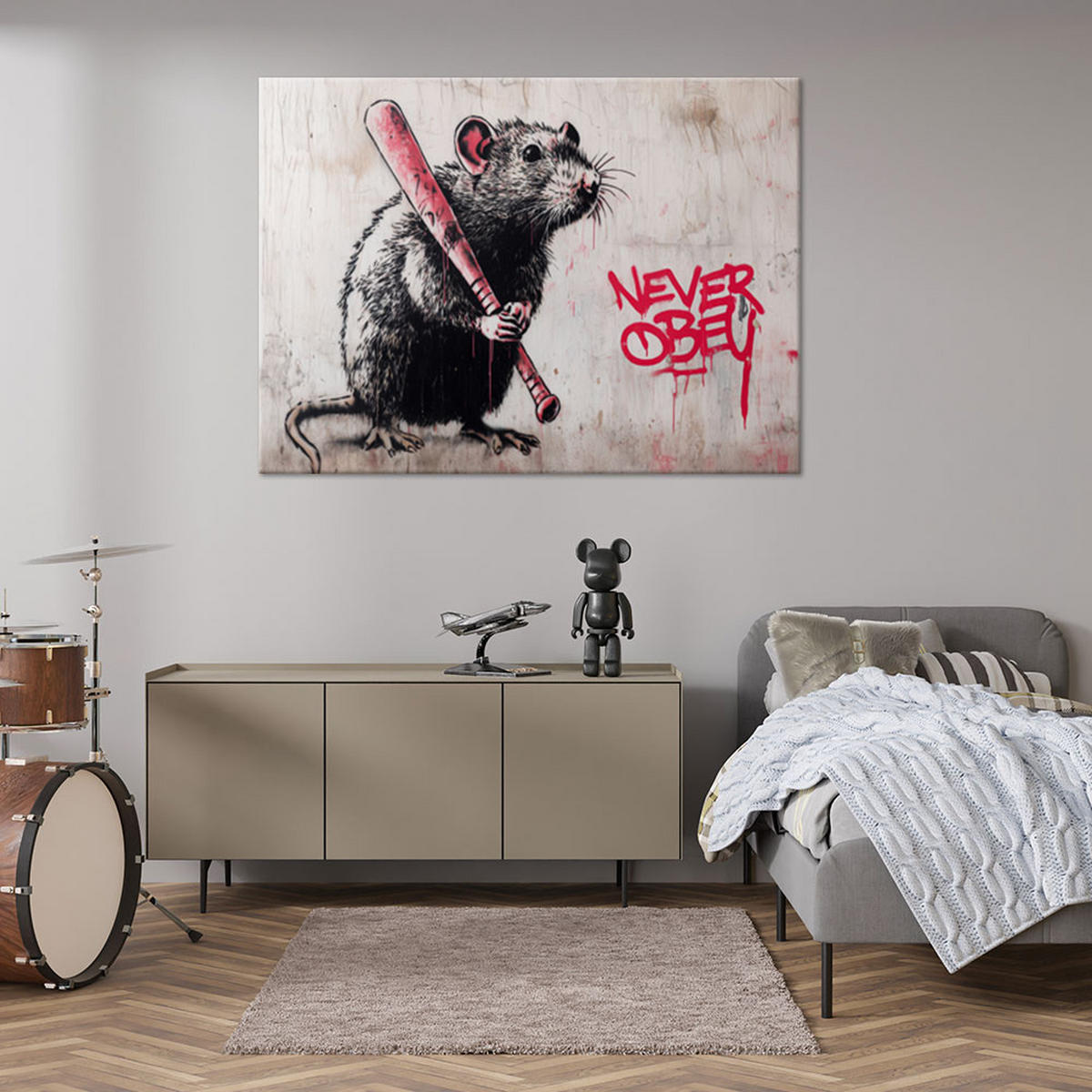 LEINWANDBILD Inschriften und Zitate 60x40cm - Grau, Textil (60/40cm) - Feeby