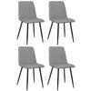 STÜHLE 4er-Set LENZ Stoff 88x45x53 cm grau Metall - Grau, Metall (45/88/53cm) - DELUKE