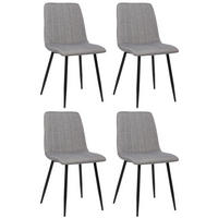 STÜHLE 4er-Set LENZ Stoff 88x45x53 cm grau Metall - Grau, Metall (45/88/53cm) - DELUKE