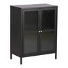 VITRINE Säkylä - Transparent/Schwarz, Glas/Metall (64/84/35cm) - [en.casa]