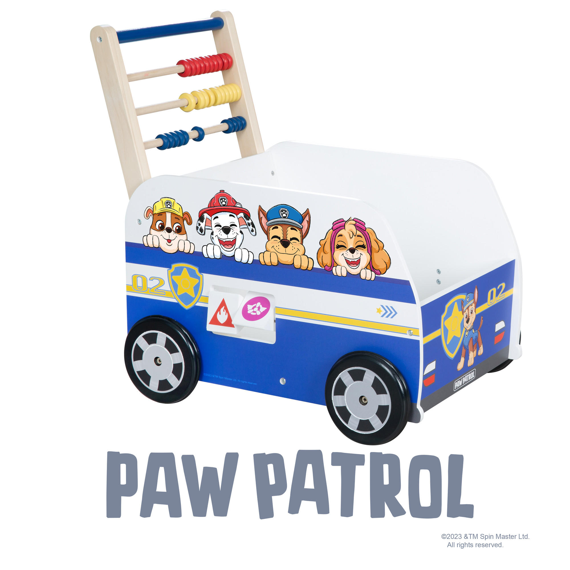 BULLY-SCHIEBEBUS Paw Patrol - Weiß, Holzwerkstoff (34/53.5/55cm) - Roba