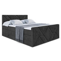 BOXSPRINGBETT BARWA-Z KING - 180x200 - H3/H4 - Schwarz - Schwarz, Holzwerkstoff (180/200cm) - ALTDECOR