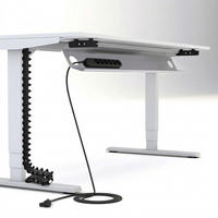 KABELMANAGEMENT-SET Horizontaler Kabelkanal Flex-big / Plus Vertikale Kabelführung + 6-fach Steckdose Weißaluminium 1280mm - Silberfarben, Metall (16/128/10cm) - ASSMANN