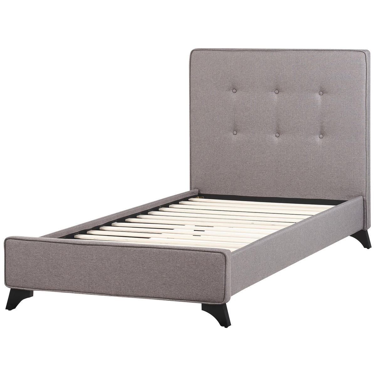 POLSTERBETT 90/200cm Grau Ambassador - Grau, Textil (90/200cm) - Beliani